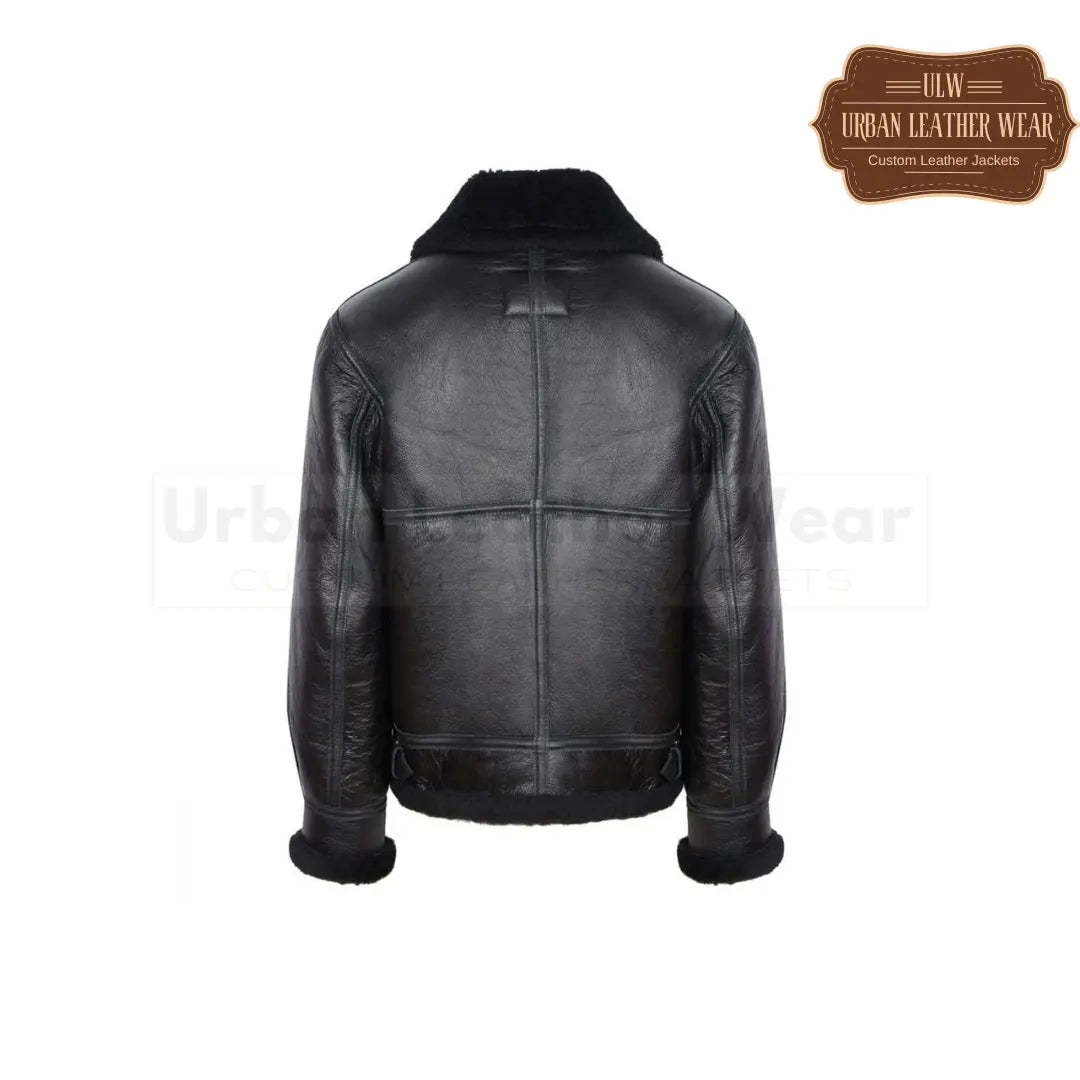 Men Black B3 shearling jacket Black