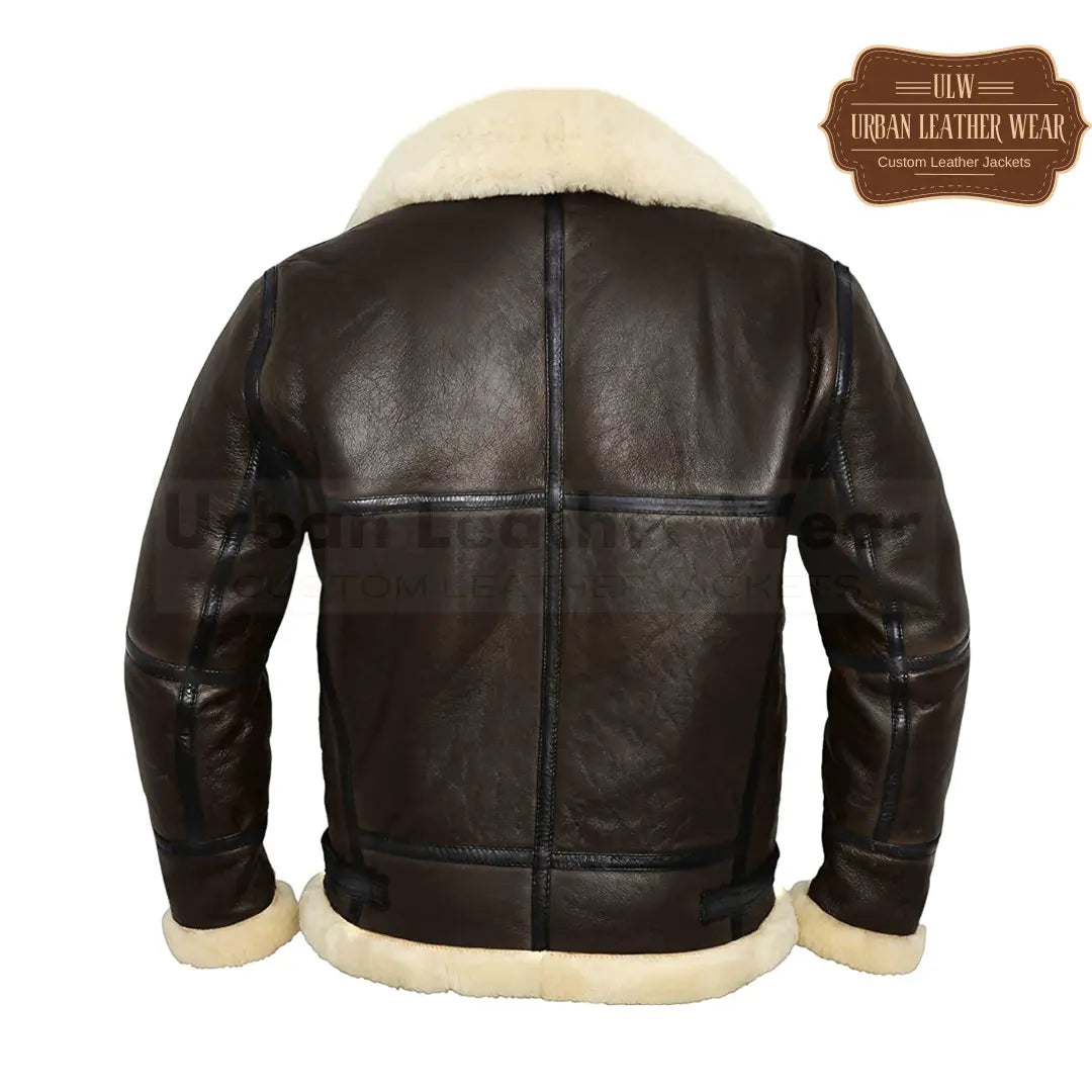 Men Bomber Jacket Aviator Real Shearling B3 Bomber Jacket