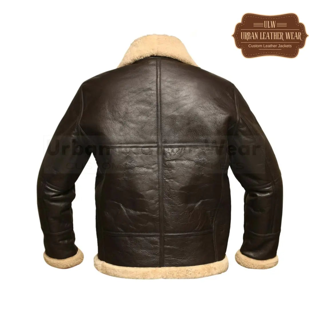 Men Shearling Leather Flight Jacket