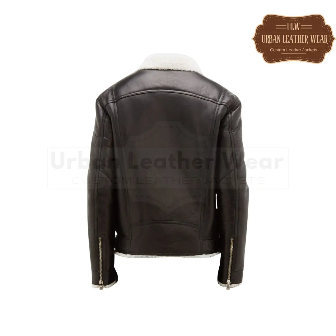 Men Street style Shearling Leather Jacket

