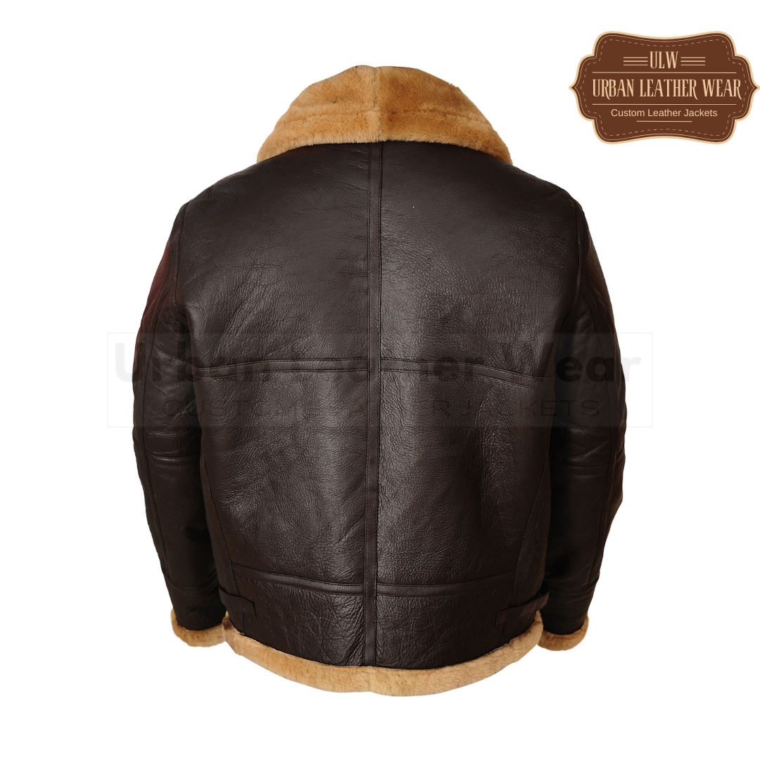 Men Brown B3 Shearling Leather Jacket