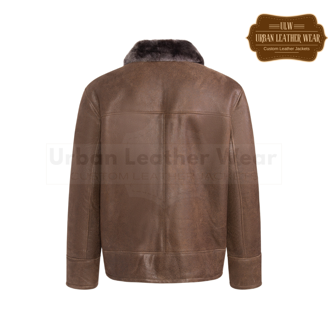 Men Classic Shearling jacket brown URBAN LEATHER WEAR LTD