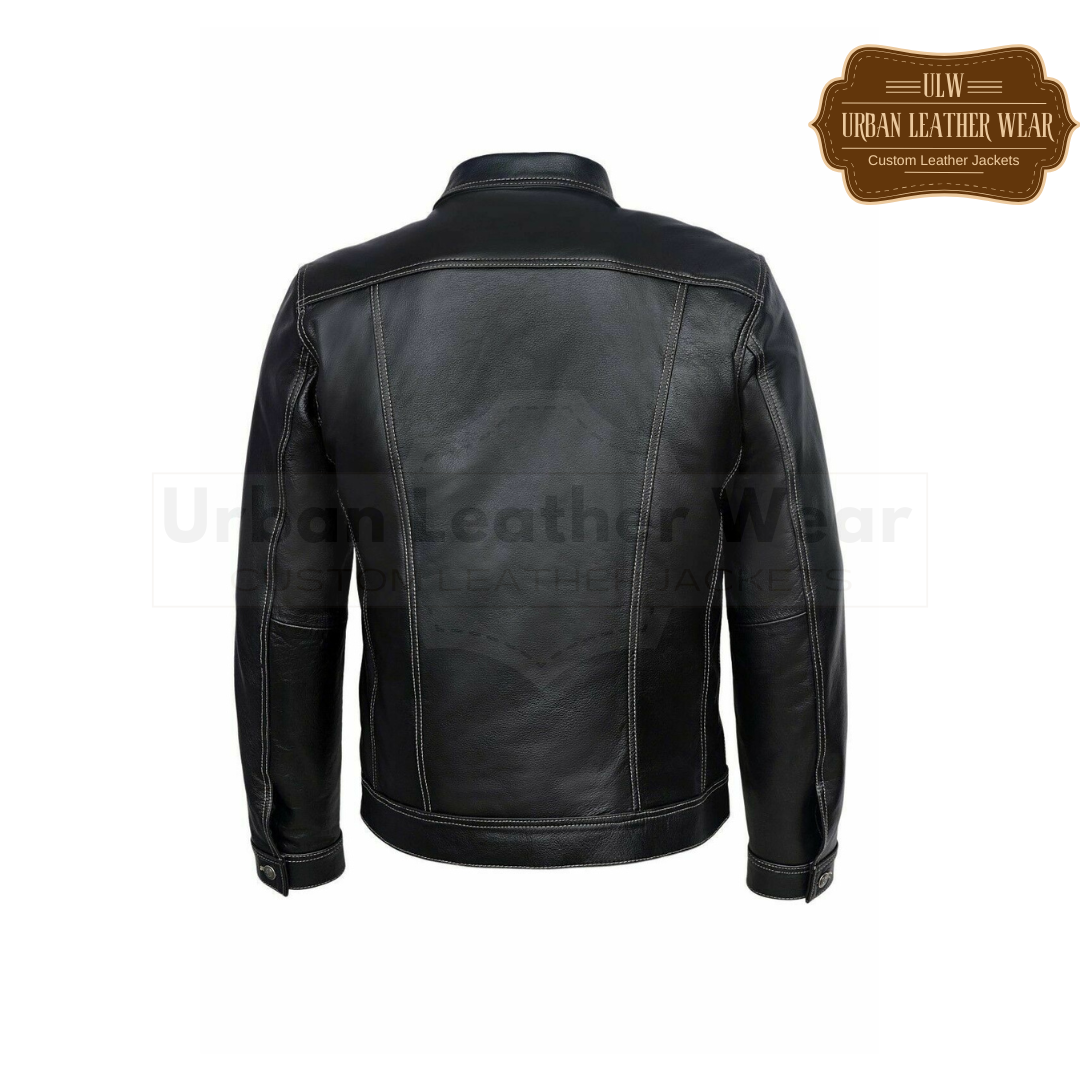 Shop our Men Leather Trucker Jacket. Genuine leather