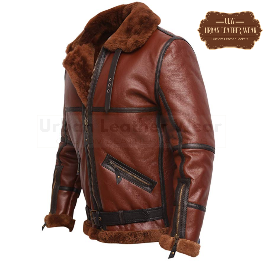 Men's RAF B3 Flying Bomber Shearling Leather Jacket