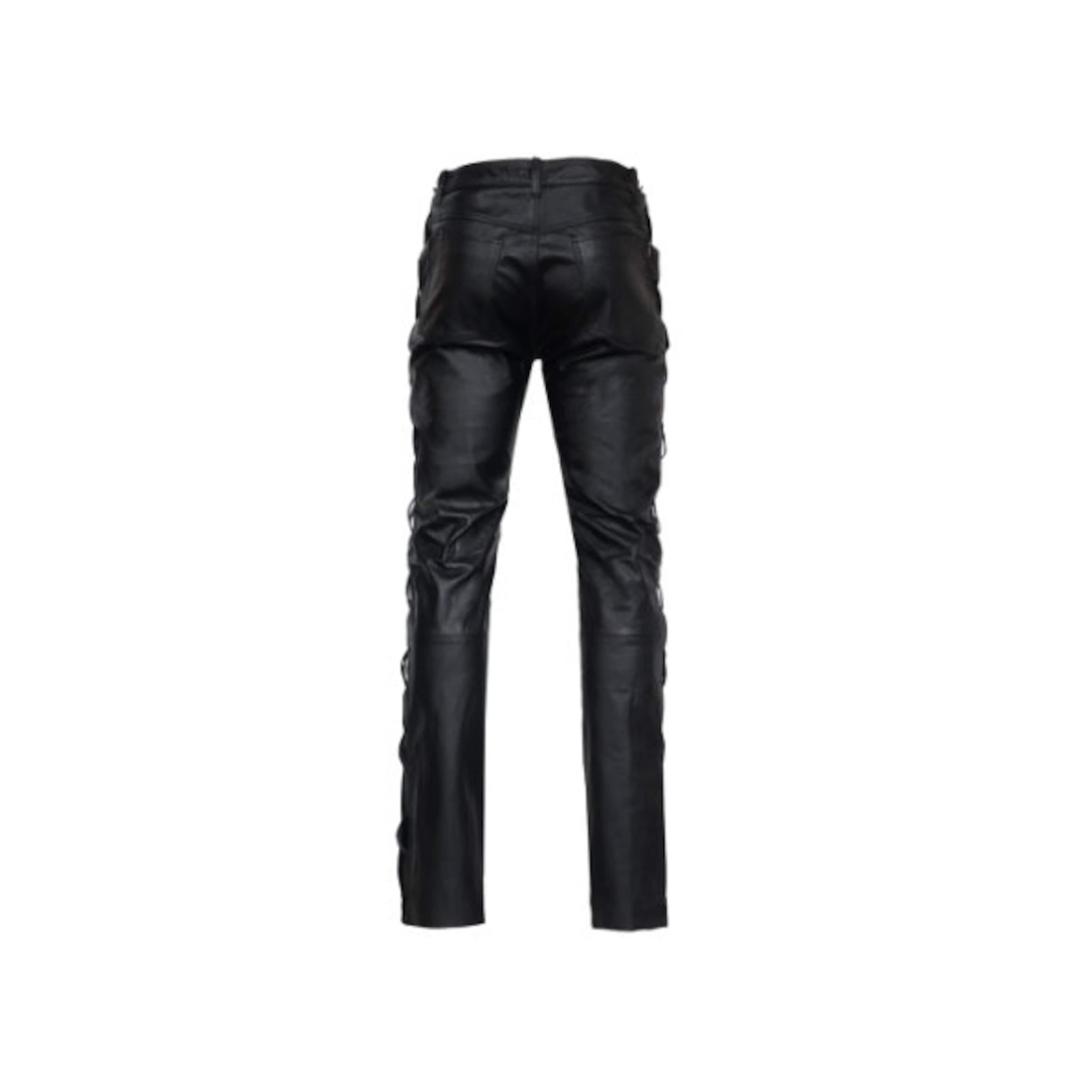 Men Side Laces  Leather Trouser URBAN LEATHER WEAR LTD