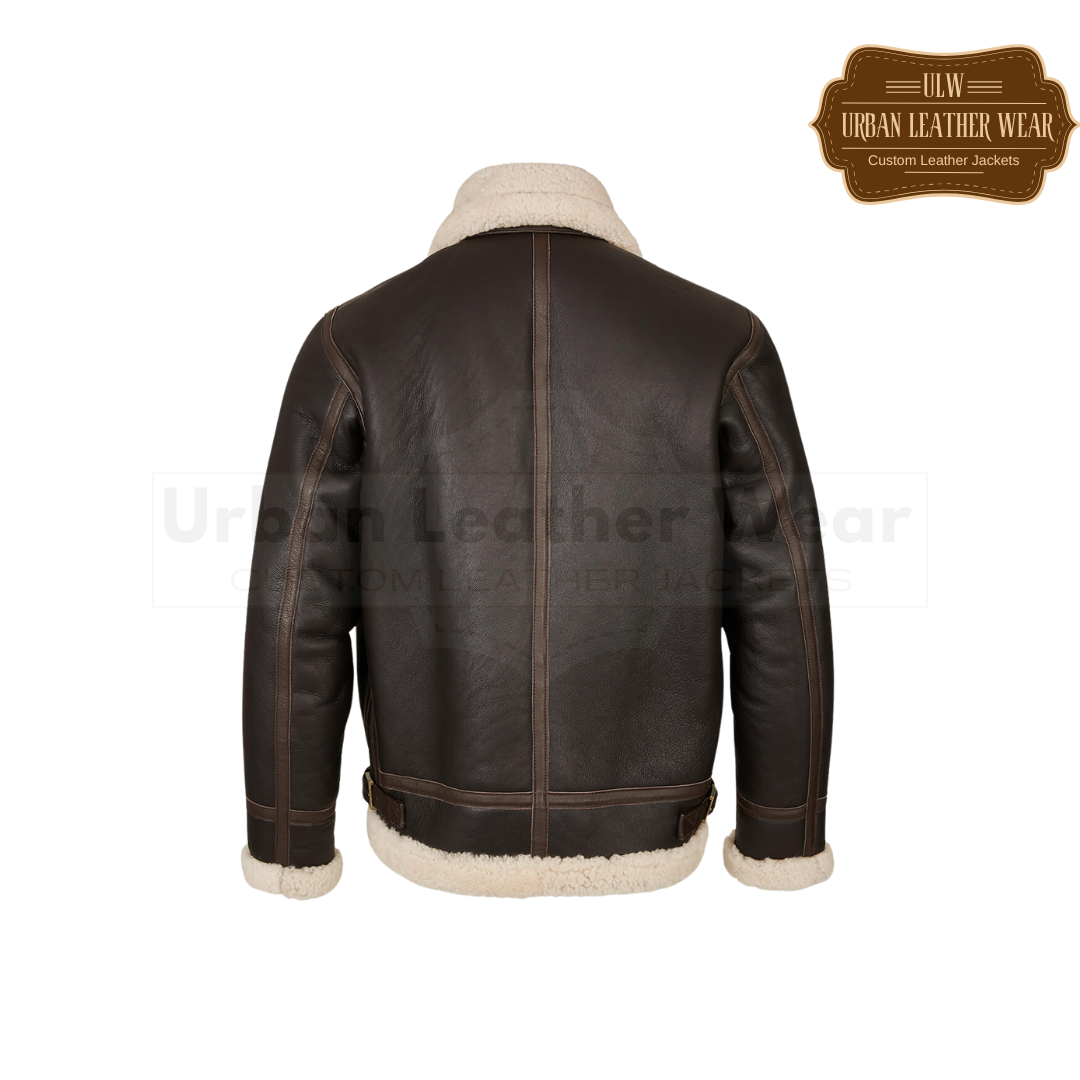 Men Shearling Classic Aviator Jacket URBAN LEATHER WEAR LTD