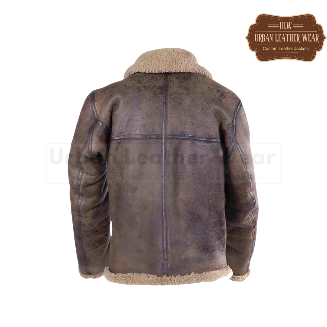 Shop our Mens Brown Shearling Distressed Leather Jacket. 