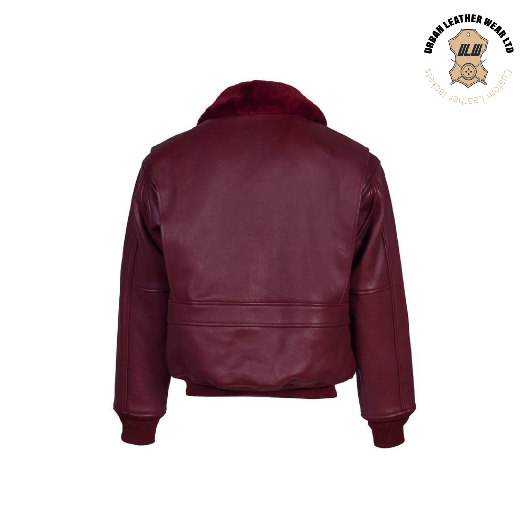 Men Burgundy G-1 Flight Bomber Jacket URBAN LEATHER WEAR LTD