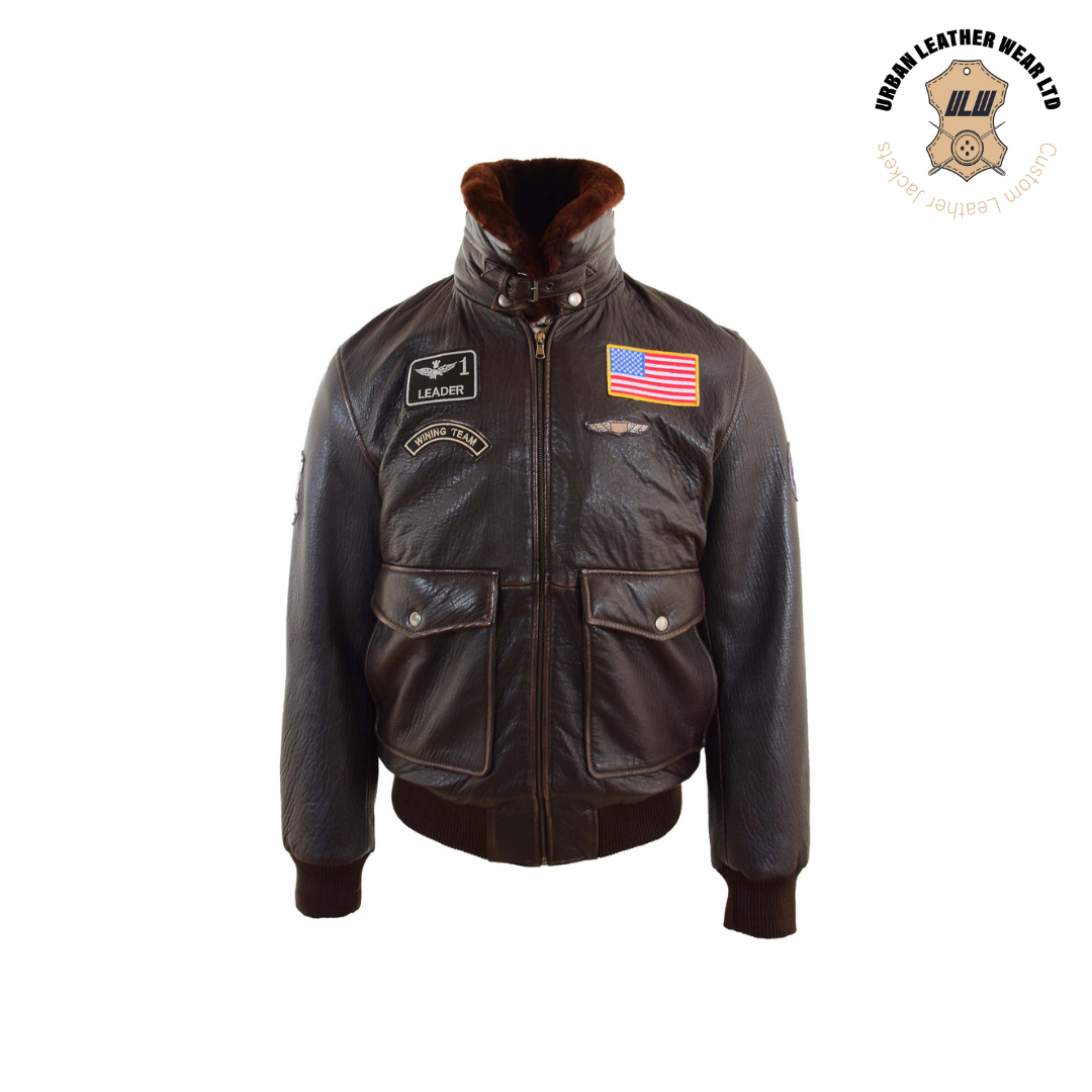 G-1 Bomber Jacket Airforce Badges URBAN LEATHER WEAR LTD