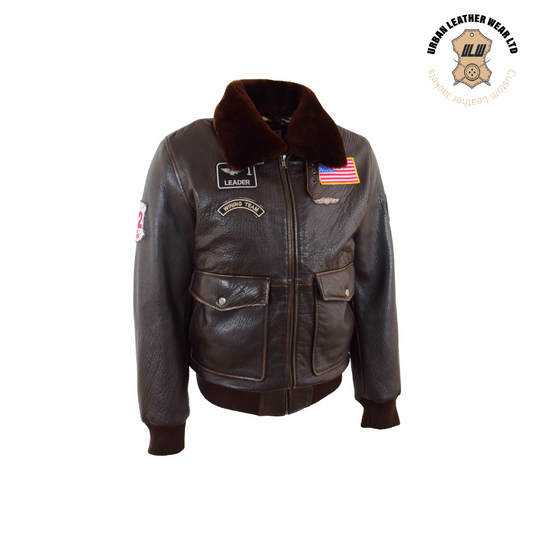 G-1 Bomber Jacket Airforce Badges URBAN LEATHER WEAR LTD
