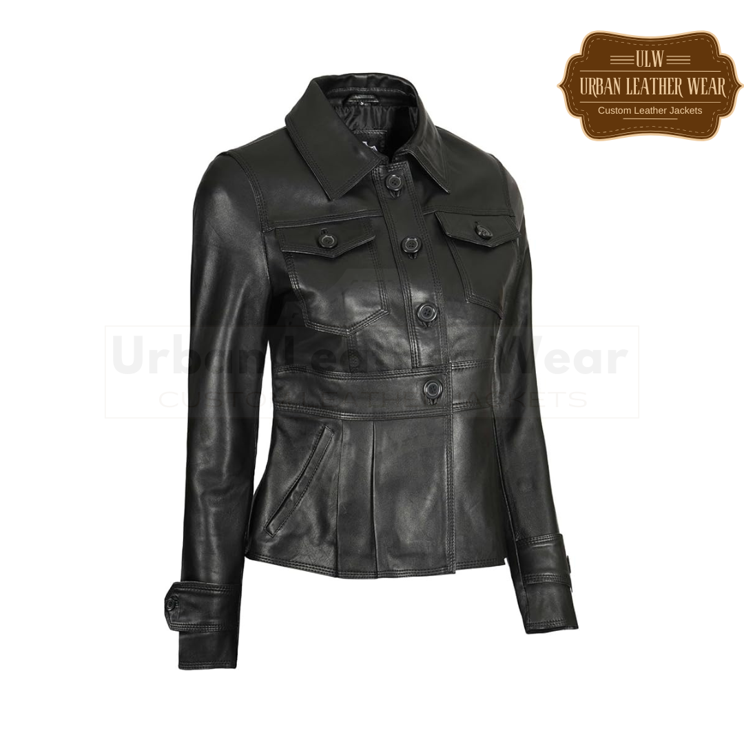 Shop our Real Leather Motorcycle Style Women Trucker Jacket. 