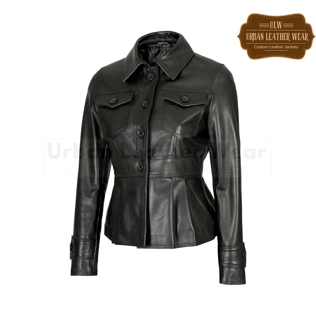 Shop our Real Leather Motorcycle Style Women Trucker Jacket. 