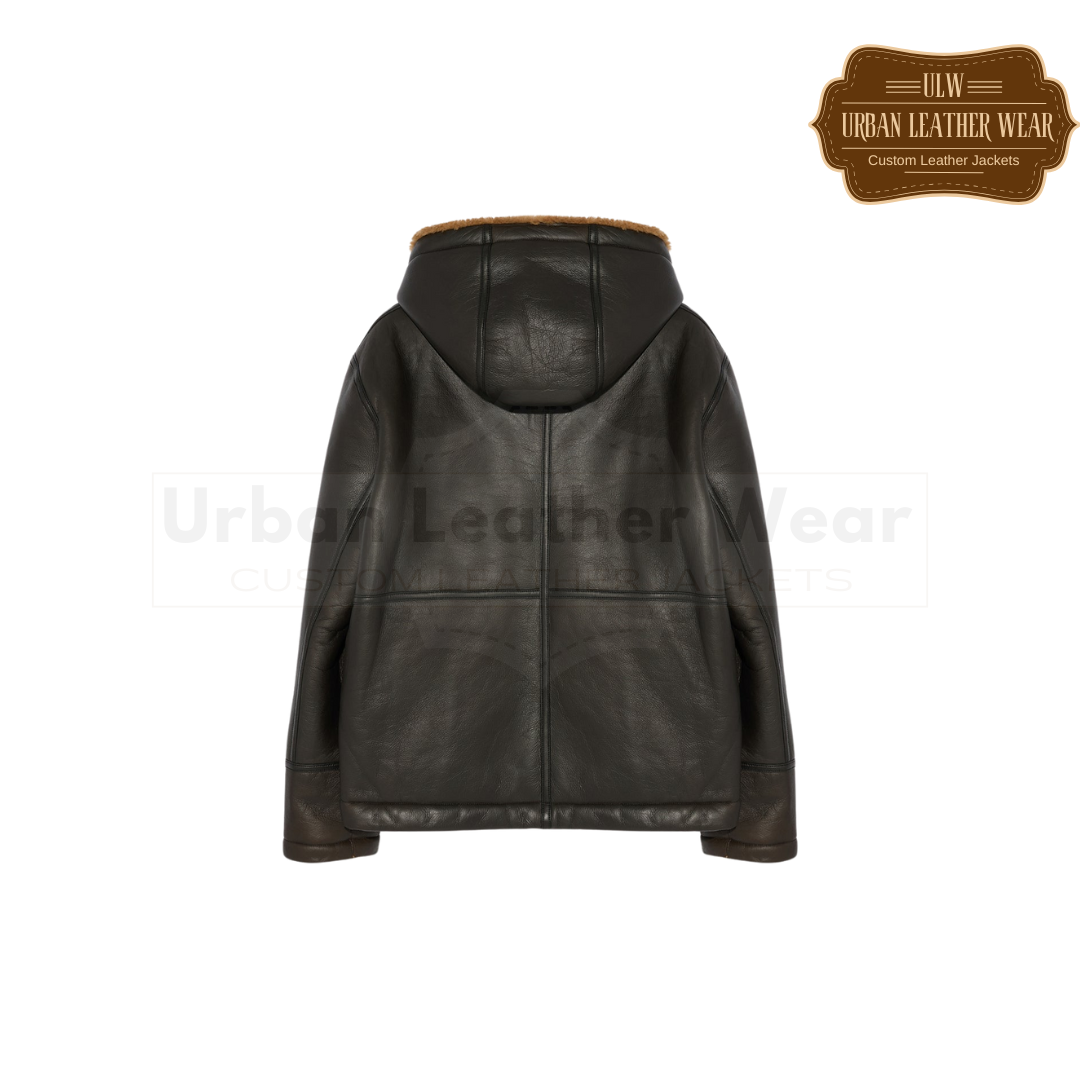 Reversible Silky Shearling Hooded Leather Jacket URBAN LEATHER WEAR LTD