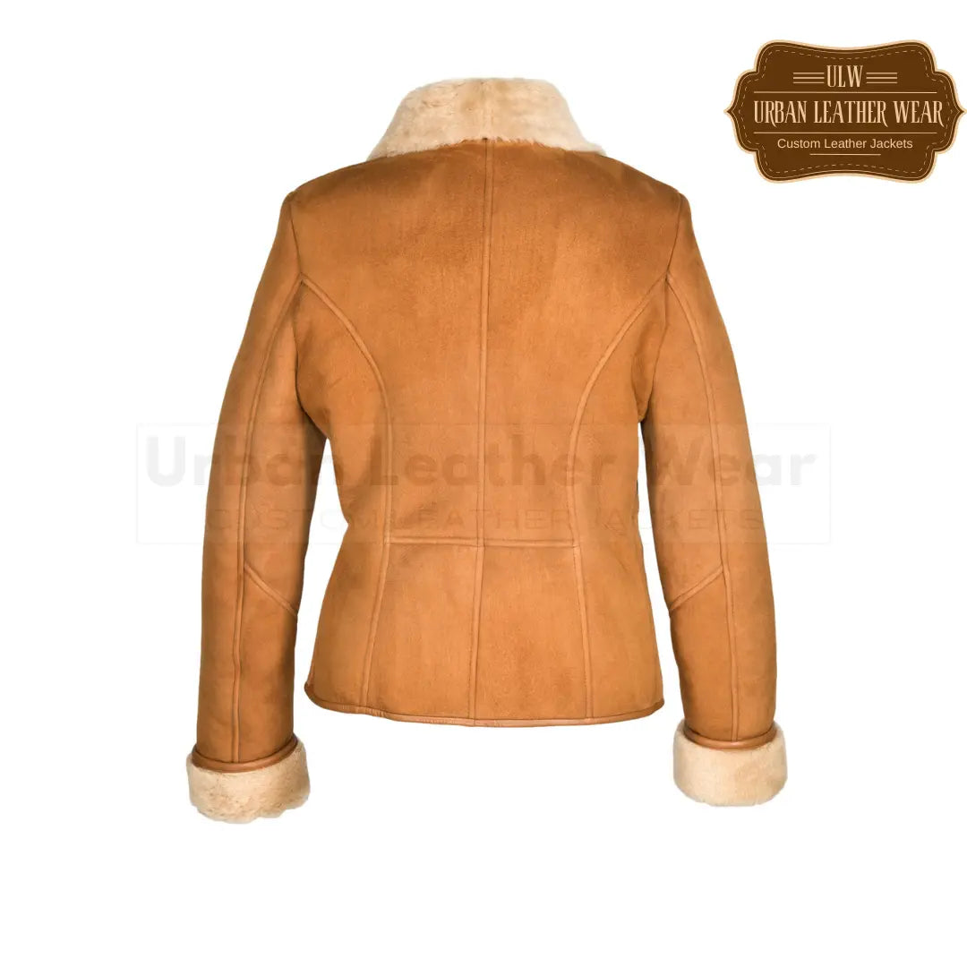 Shop our short shearling jacket for women. Crafted with durable leather