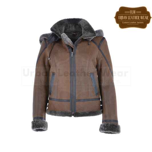 Buy our Short Hooded Shearling Flying Jacket. 