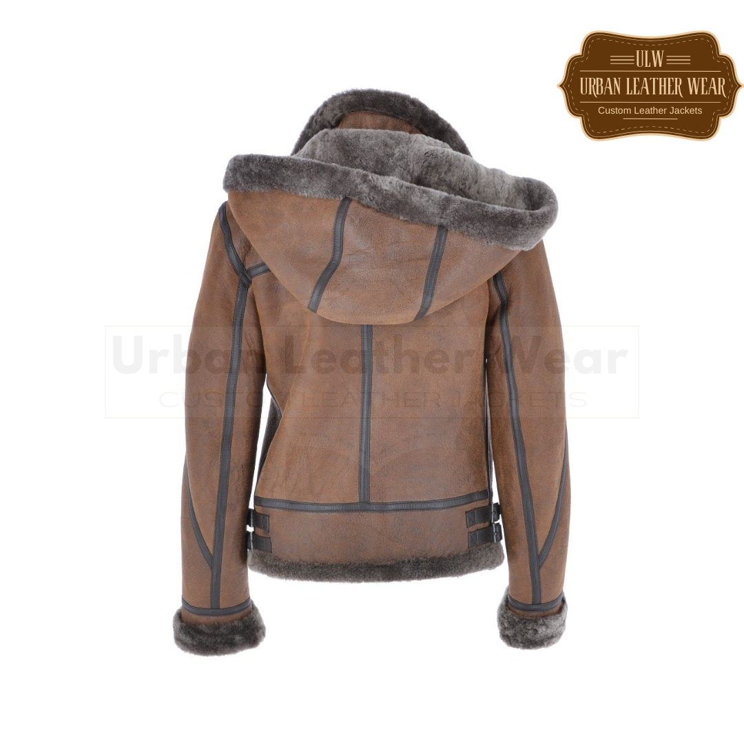 Buy our Short Hooded Shearling Flying Jacket. 