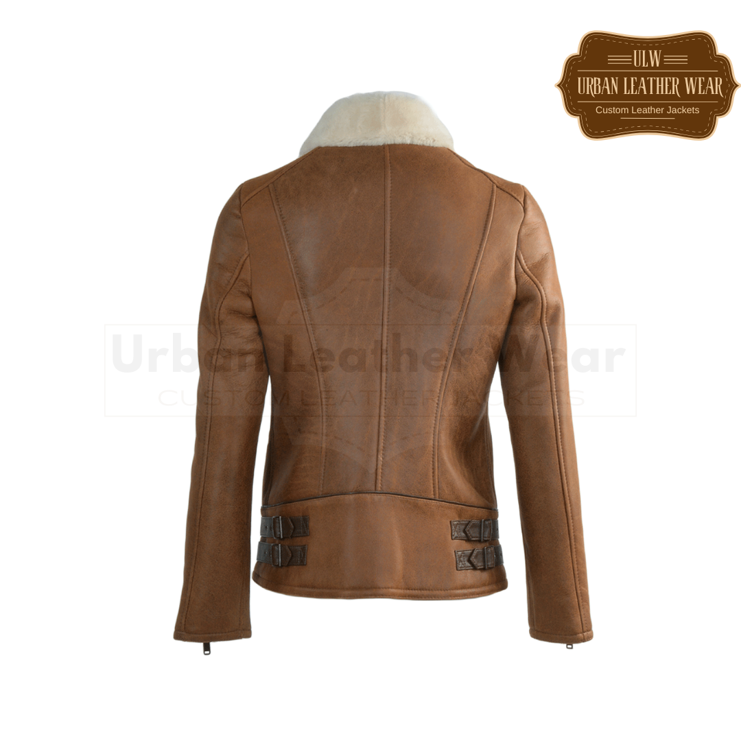 Buy our Women Side Zip Biker Shearling Pilot Jacket. 