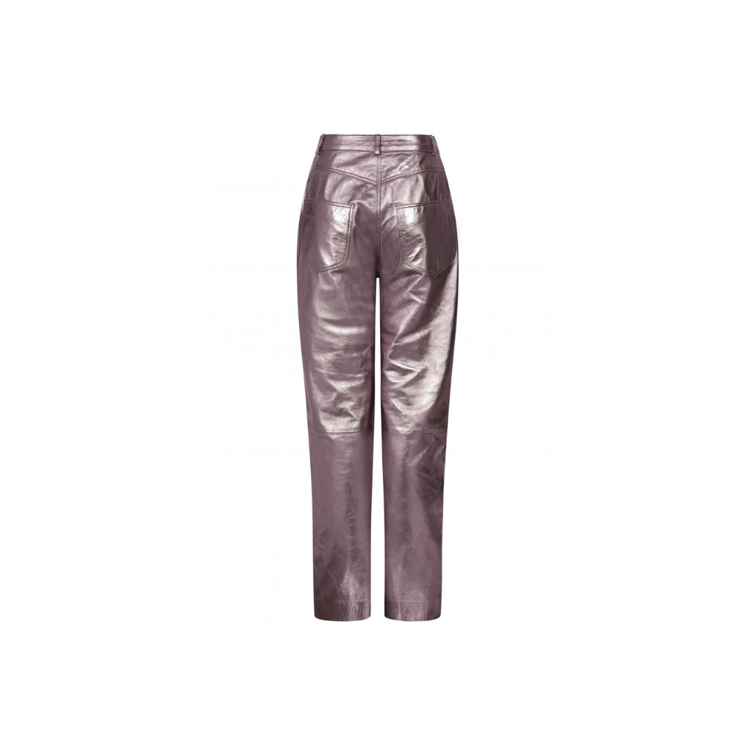 Straight Leg Leather trouser Purple URBAN LEATHER WEAR LTD