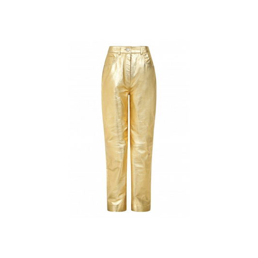 Straight Leg Leather trousers golden URBAN LEATHER WEAR LTD