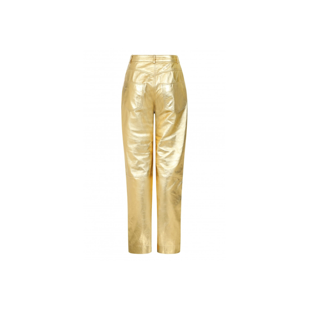 Straight Leg Leather trousers golden URBAN LEATHER WEAR LTD
