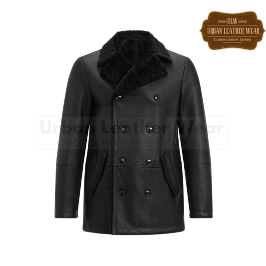 Tom shearling jacket black coat URBAN LEATHER WEAR LTD