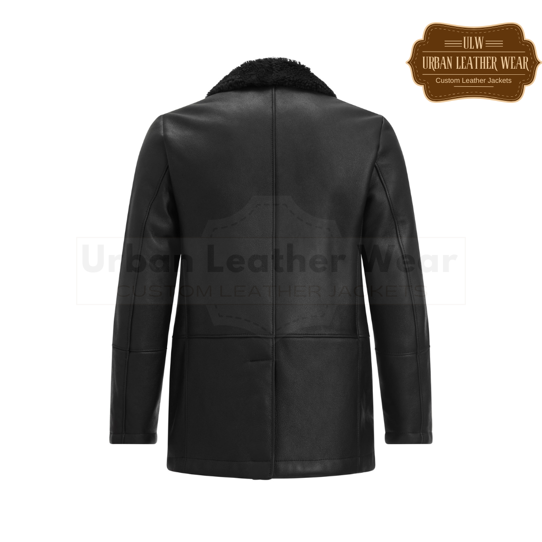 Tom shearling jacket black coat URBAN LEATHER WEAR LTD