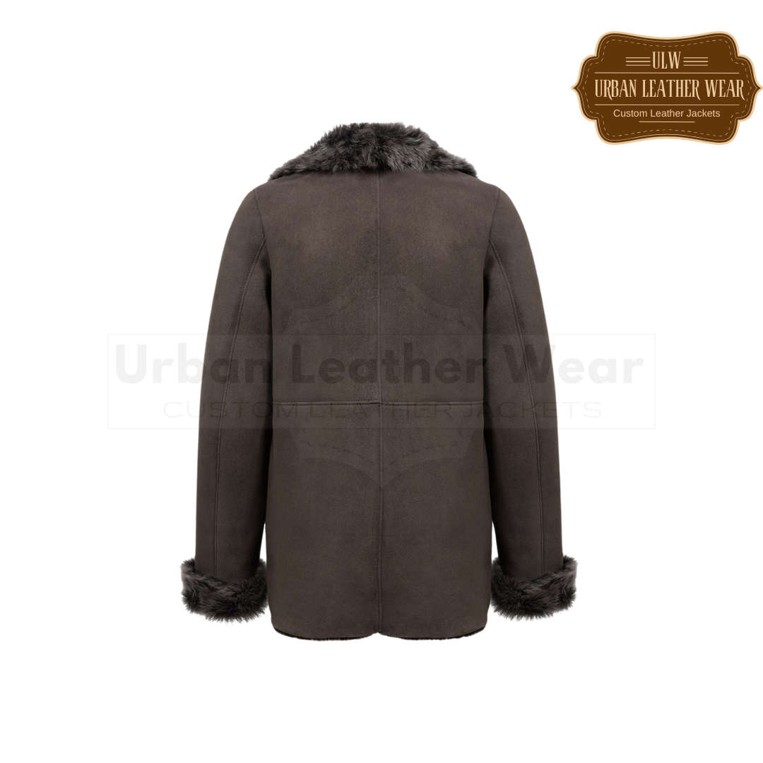 Women Toscana Trim Revere Collar Coat URBAN LEATHER WEAR LTD