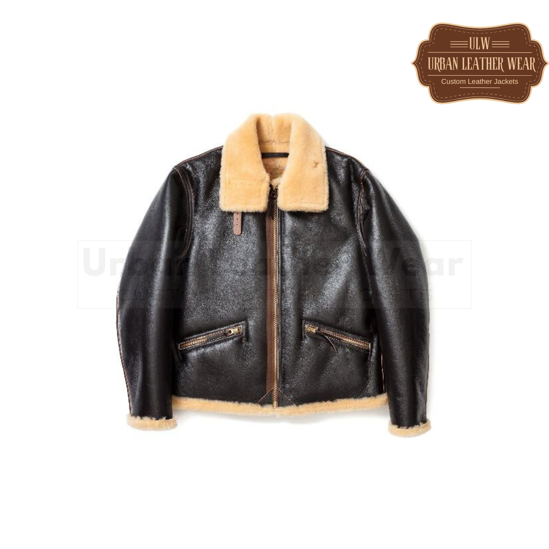 D1 Shearling Leather Jacket Black
