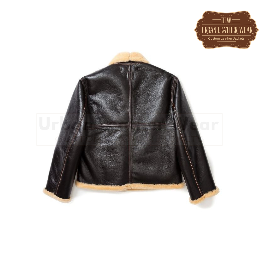 D1 Shearling Leather Jacket Black
