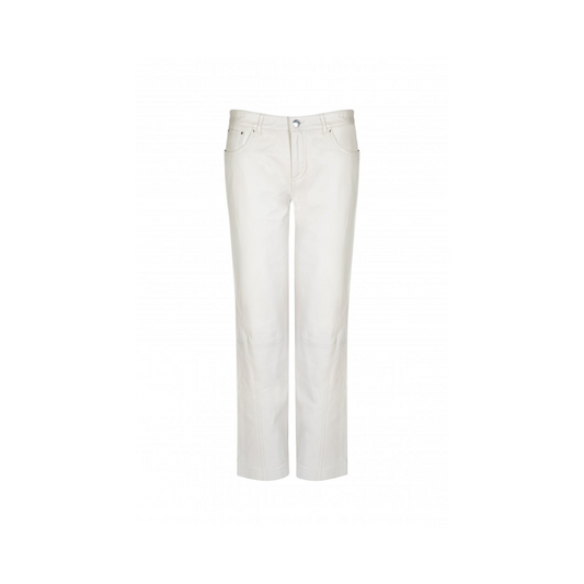 Ladies white leather leggings Pant URBAN LEATHER WEAR LTD