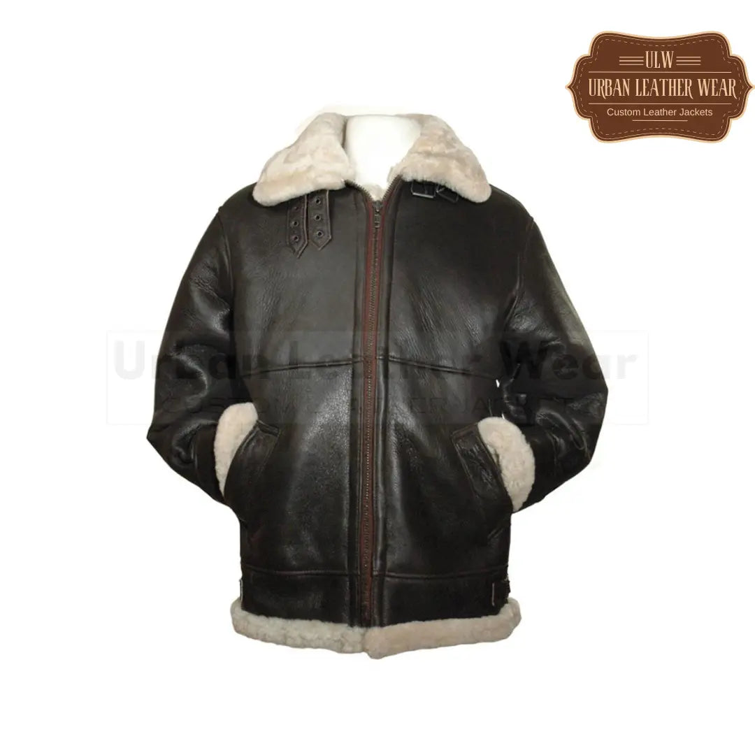 Women B3 Bomber Leather shearling Jacket