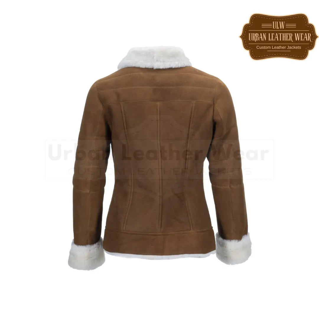 Shop our Women Biker Shearling Jacket - the ultimate combination of style and comfort.