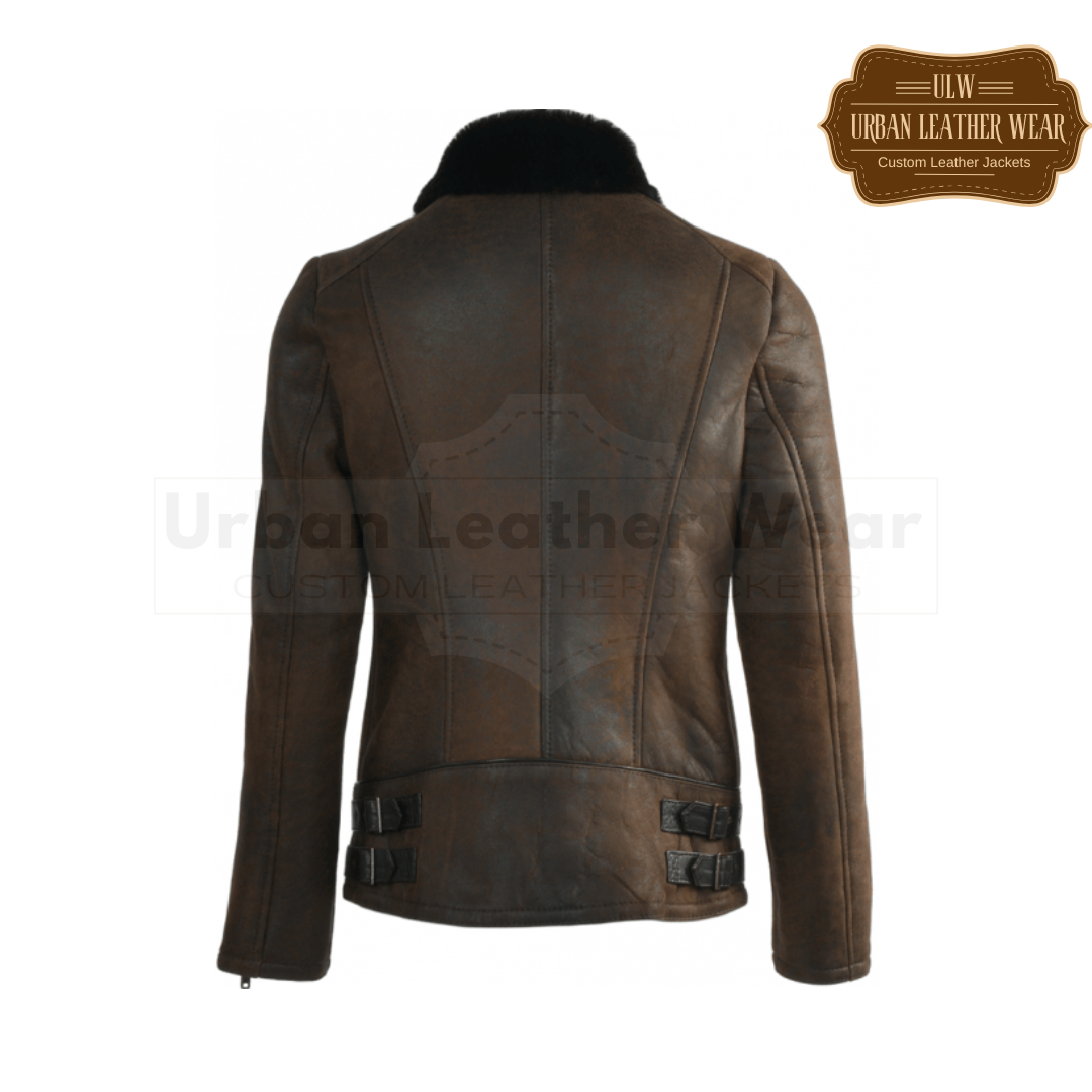 Buy this Women Shearling Bomber Biker Jacket is the perfect combination of style and comfort. 