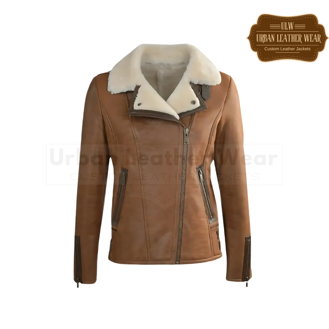 Shop our stylish leather aviator bomber jacket for women.