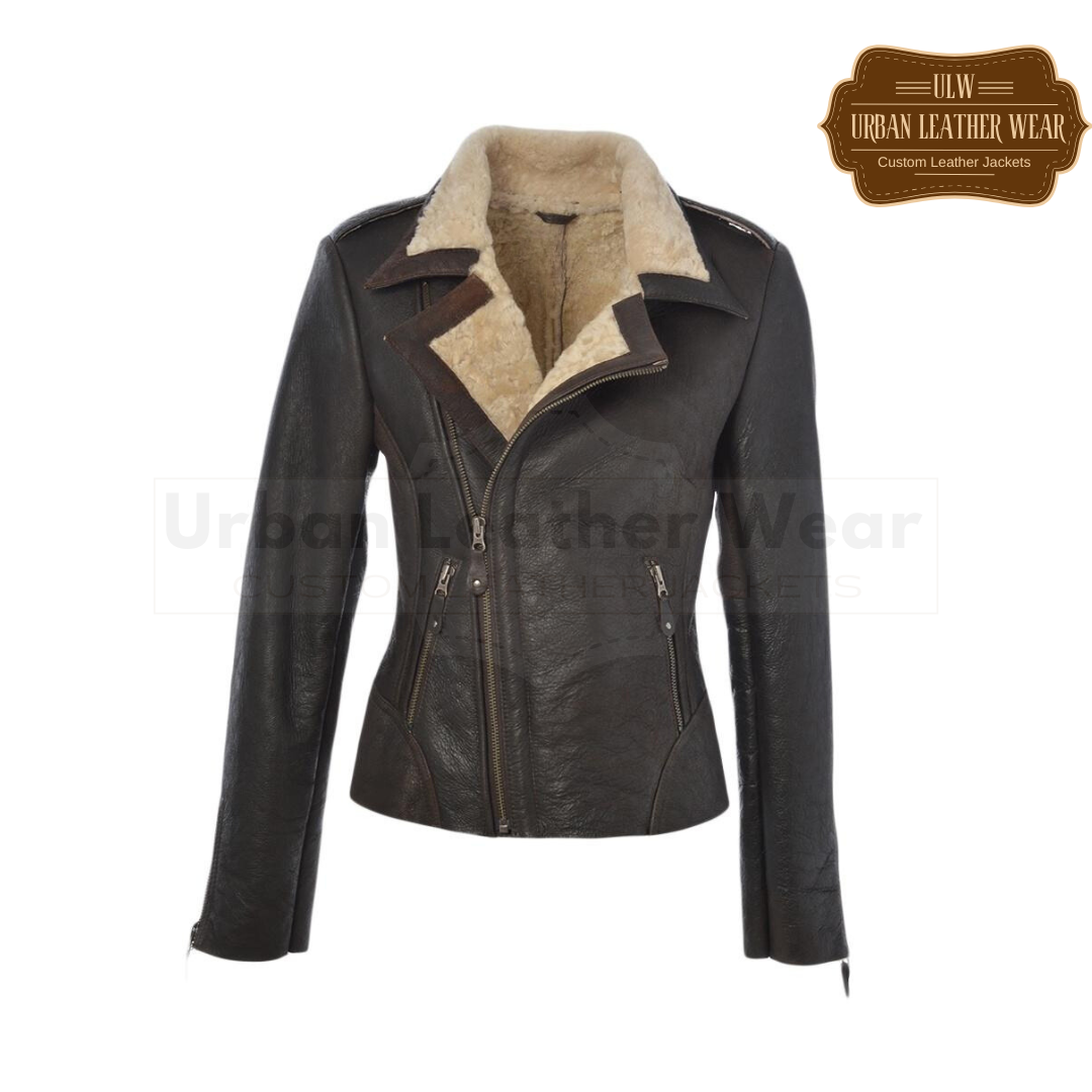 Buy our Women Shearling Leather Pilot Aviator Jacket!