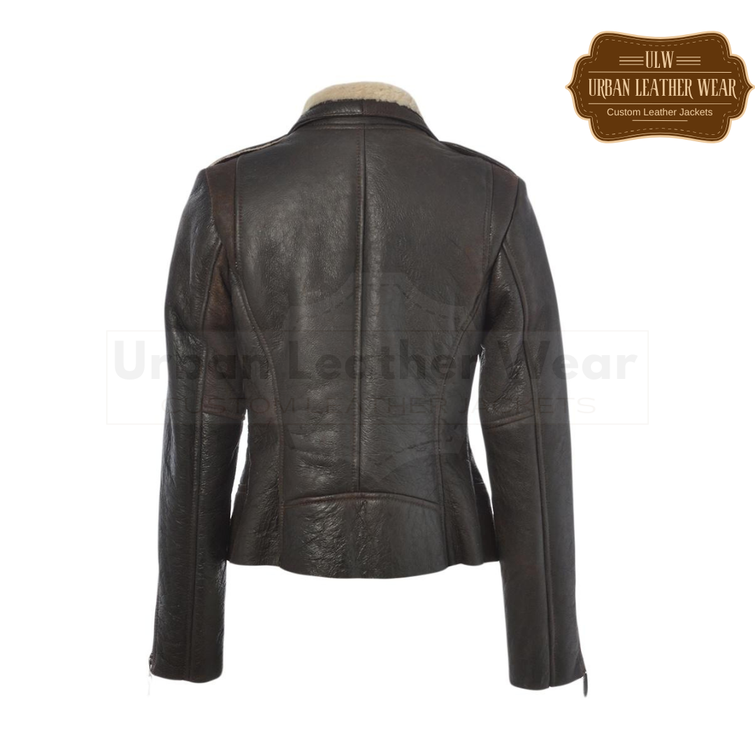 Buy our Women Shearling Leather Pilot Aviator Jacket!