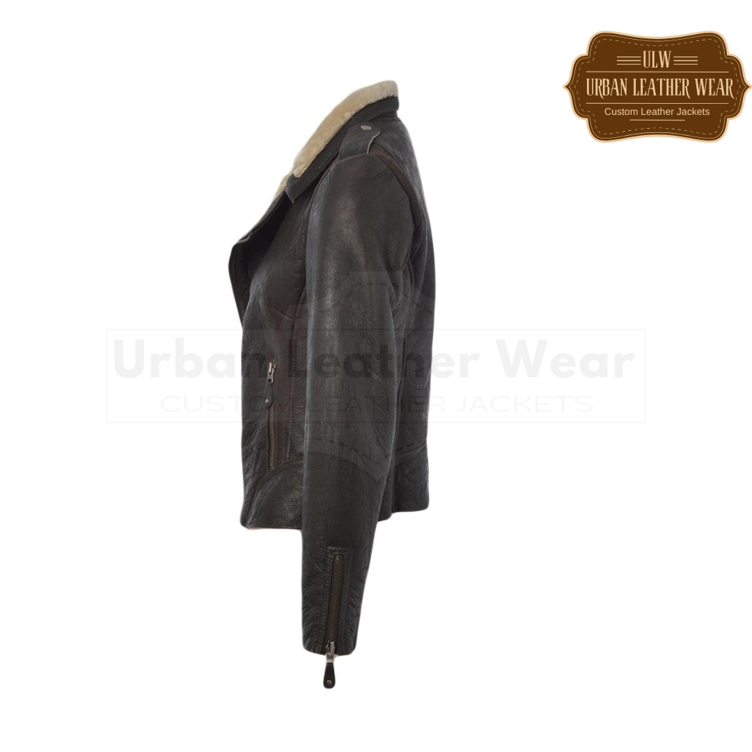 Buy our Women Shearling Leather Pilot Aviator Jacket!