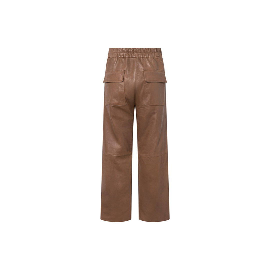 Women Brown leather pants in full length URBAN LEATHER WEAR LTD