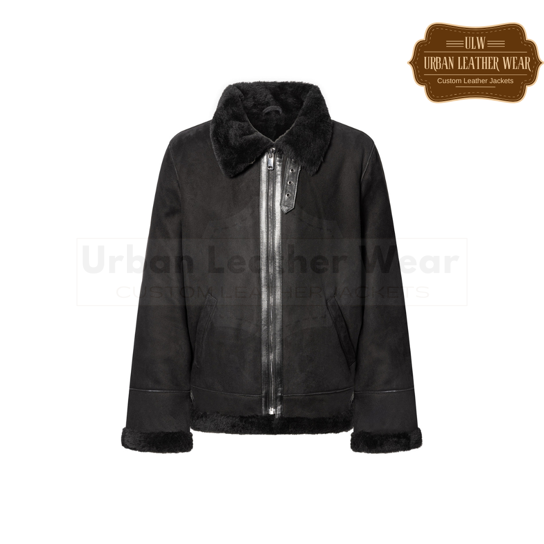 Real Leather Shearling jacket with fur collar URBAN LEATHER WEAR LTD