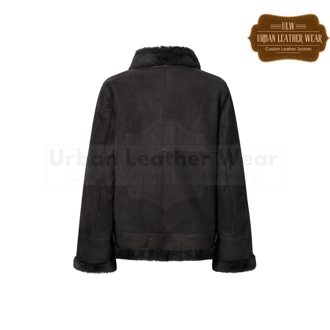 Real Leather Shearling jacket with fur collar URBAN LEATHER WEAR LTD