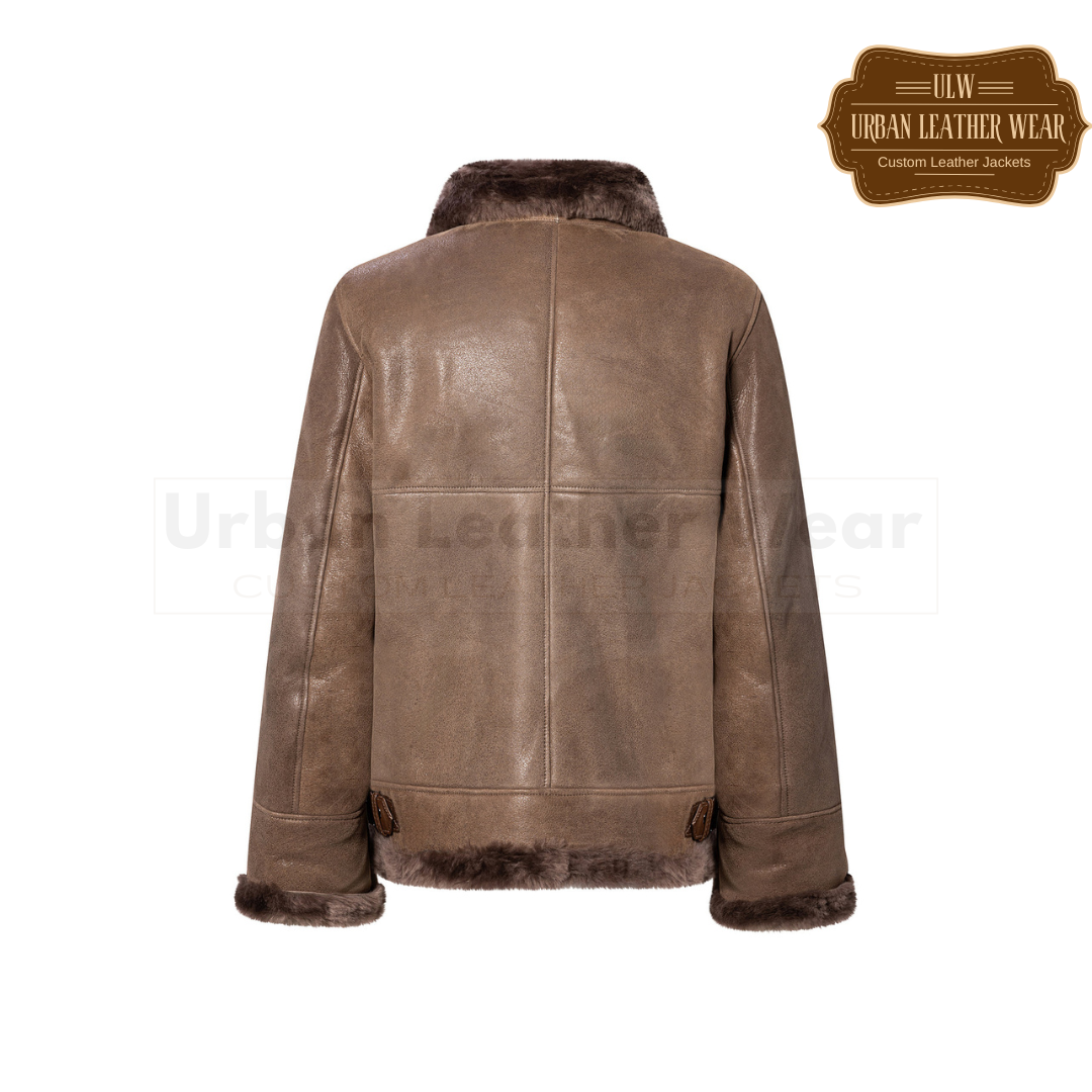 Real Leather Shearling jacket with high-end collar URBAN LEATHER WEAR LTD