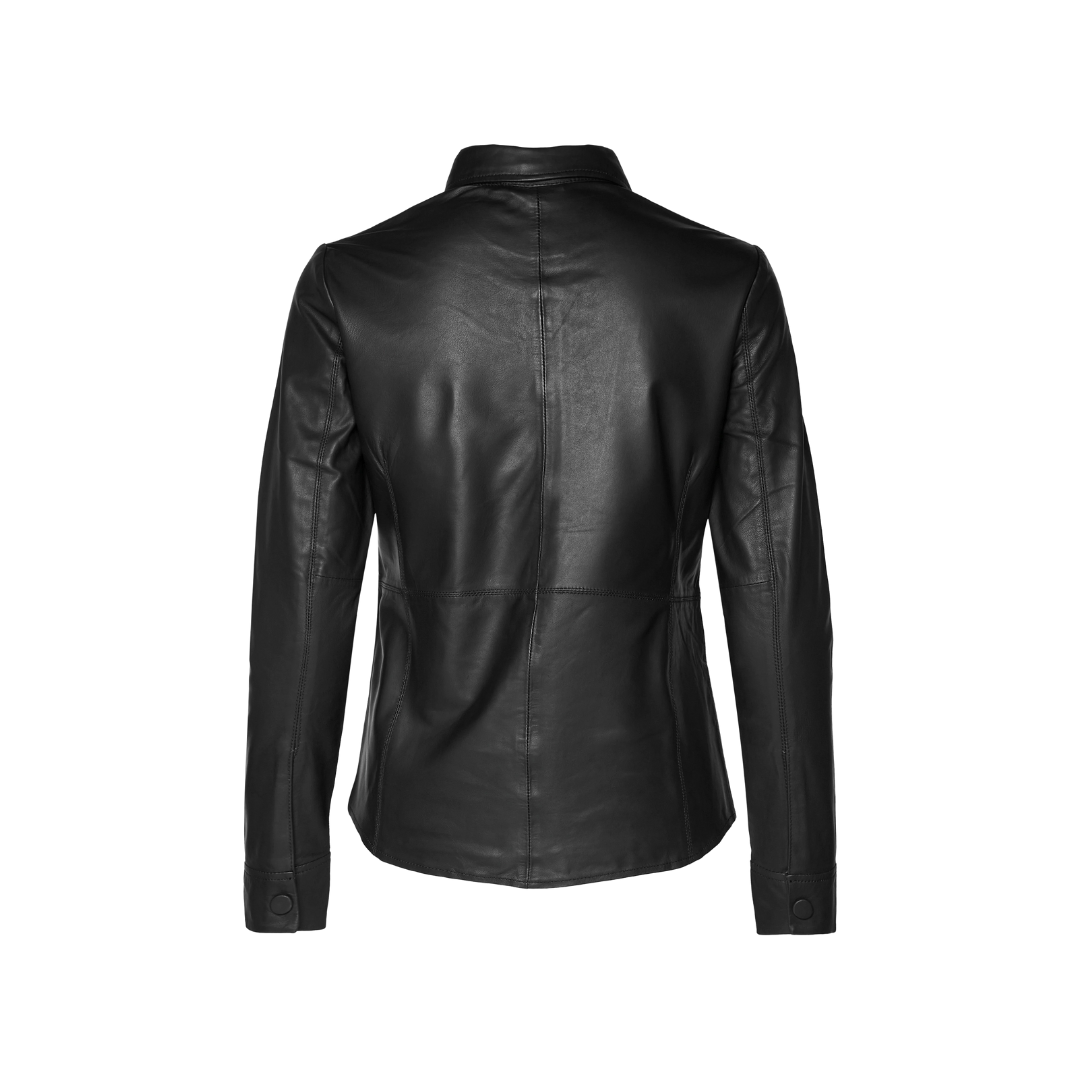 Women black leather top URBAN LEATHER WEAR LTD