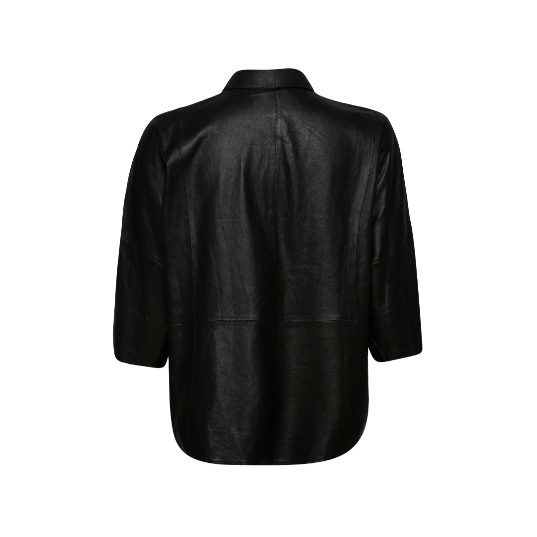Ladies Leather Top Black URBAN LEATHER WEAR LTD