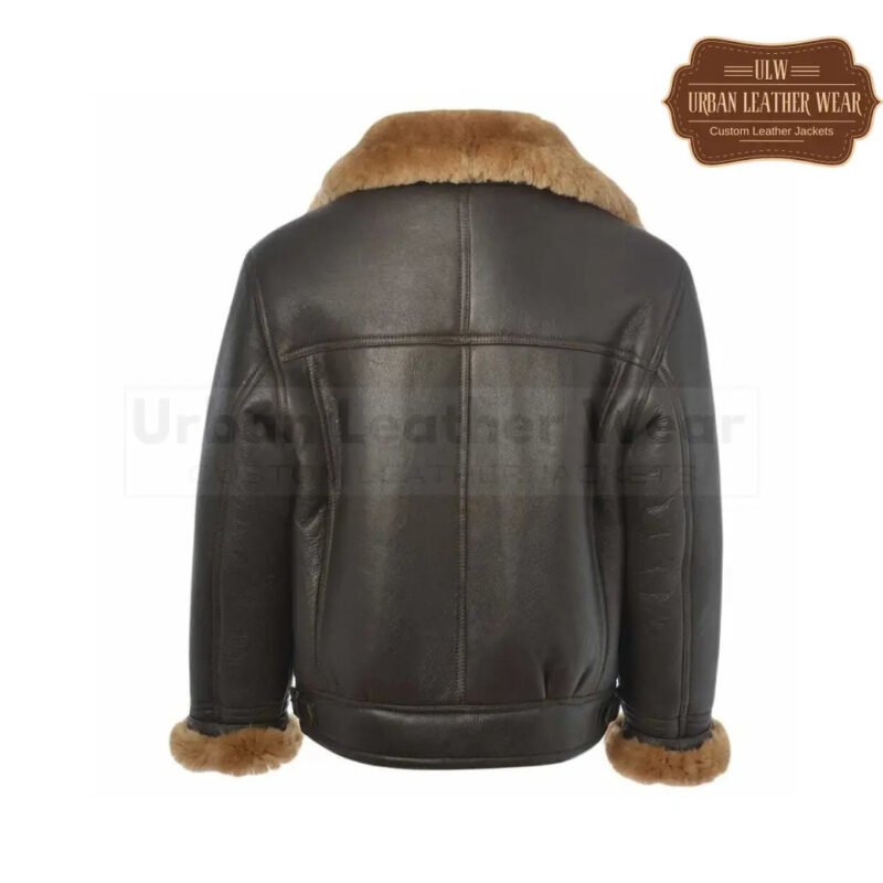 B3 Men Bomber RAF Flying Leather Shearling Jacket (Brown) | Urban Leather Wear