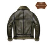 B3 RAF Bomber Shearling Leather Jacket (Olive Green) | Urban Leather Wear