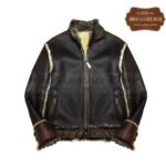 B3 Real Shearling Black And Brown Leather Jacket | Urban Leather Wear