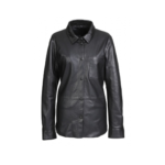 Black Soft Leather Long Sleeve Shirt | Urban Leather Wear