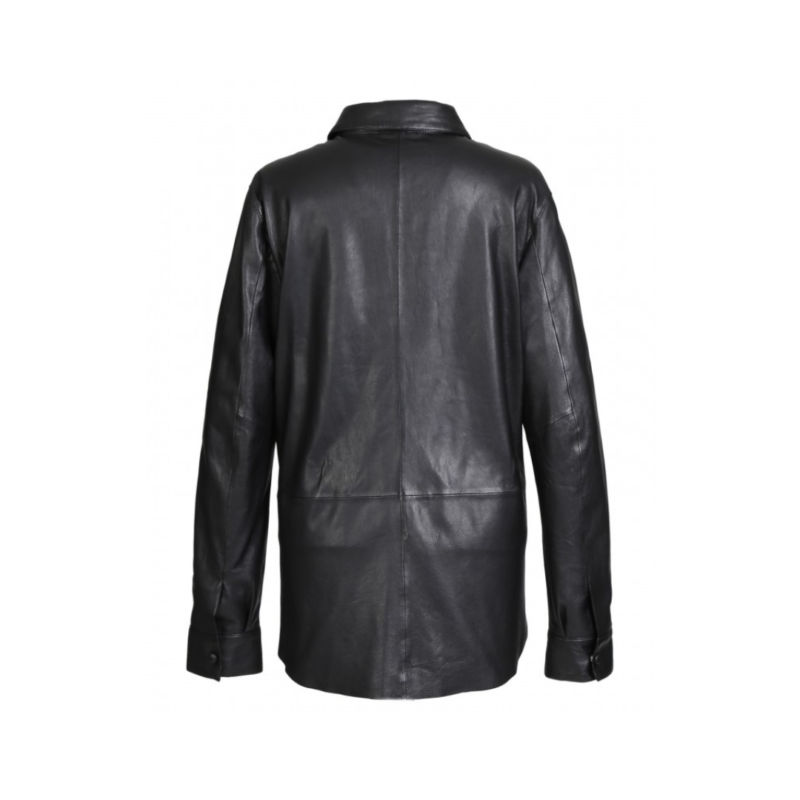 Black Soft Leather Long Sleeve Shirt | Urban Leather Wear