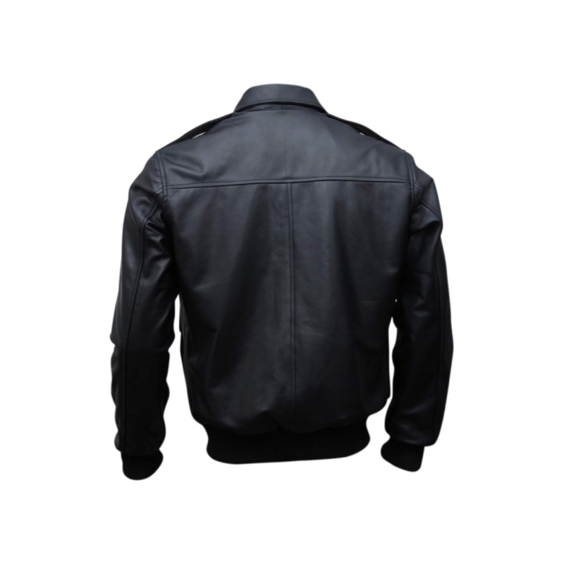 Black A-2 Casual Leather Jacket | Urban Leather Wear