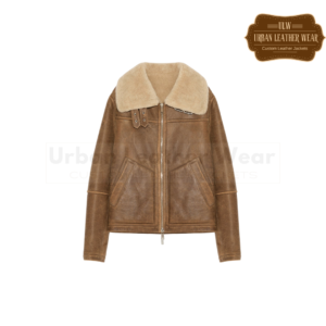 Leather Bomber jacket in merino shearling